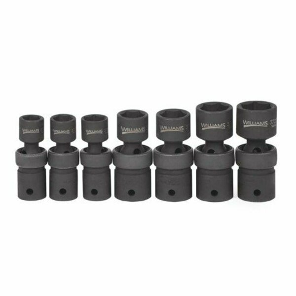 Williams Socket Set, 7 Pieces, 1/2 Inch Dr, 6 Point, 1/2 Inch Size JHW37918